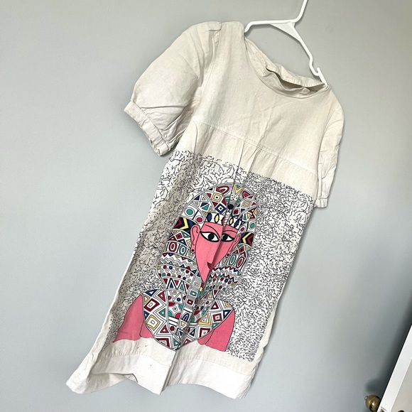 🇿🇦 vintage handmade Egyptian short sleeved geometric tunic top - Picture 11 of 16